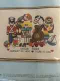New VINTAGE Jiffy Stitchery Toy land Birth Announcement Model