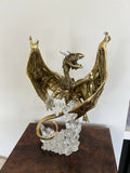 Franklin Mint Gold Dragon Crystal Ball Figurine Statue Crystal Base Fantasy Model