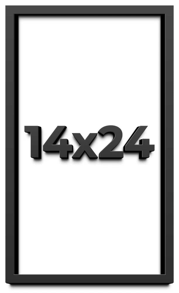 14x24 Shadow Box Frame Black | 1 inches Deep Real Wood Contemporary Shadowbox Di Model
