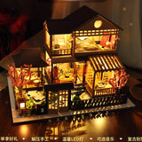 DIY Wooden Doll Mini House Miniature Creative Model With LED Light Decor Gift Model