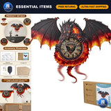 3D Wooden Dragon Clock Puzzle Kit - Mechanical Model for Adults, Unique Home Dec Model