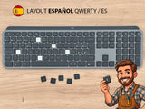 Logitech MX Keys Grafito ? Espa?ol ES QWERTY Teclas & Mecanismo | Keycap + Hinge Model