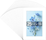 25 Pack Acid-Free White 5X7 Picture Mat for 4X6 Photo | Model