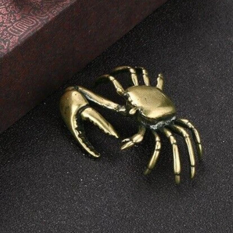 Brass Crab Animal Statue Small Sculpture Tabletop Figurine Home Decor Gifts~ Model