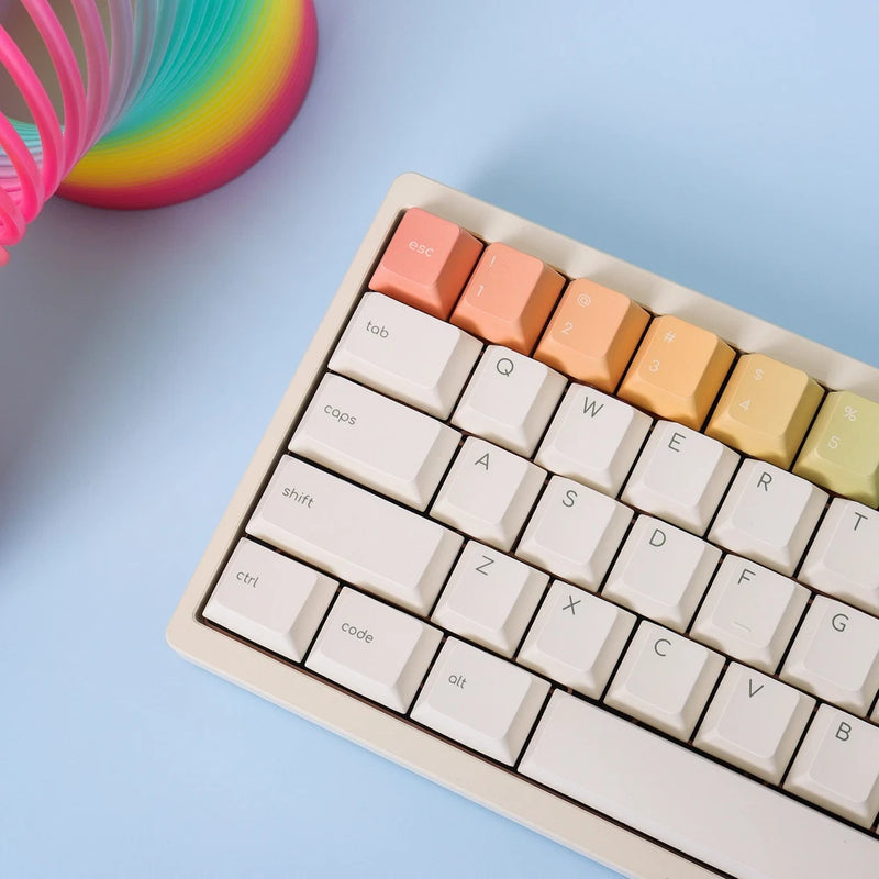Minimalist Rainbow Cherry Profile PBT Dye Subs Keycap Set Model