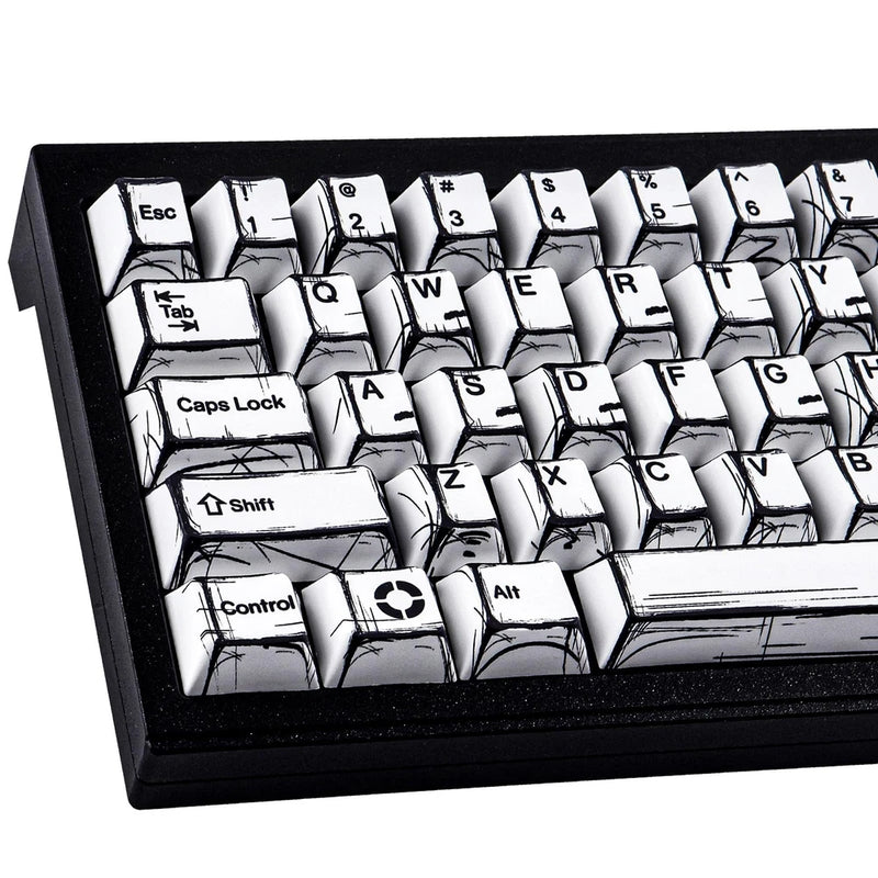 Heykit PBT Keycaps  Japanese Manga Theme Keycaps for 60%, 65%, 75%, 100% Keyb... Model