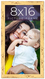8x16 Frame Yellow Real Wood Picture Frame Width 1.25 inches | Interior Frame Dep Model