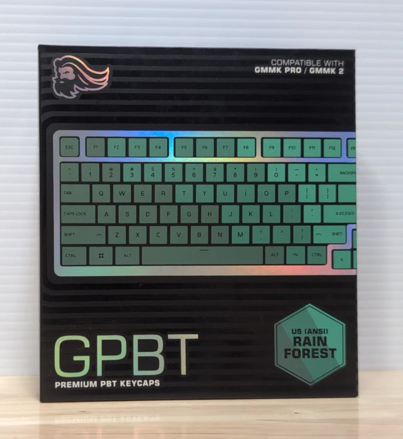Gaming - GPBT Gradient Keycaps (Rainforest) - No-Fade Dye-Sublimated, Super Dura Model