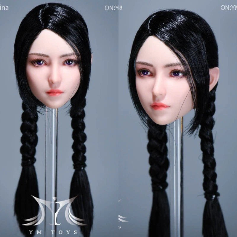 YMT070D 1/6 Fmeale Cang Braid Hair Head Sculpt Model Fit 12'' TBL PH KT Figures Model