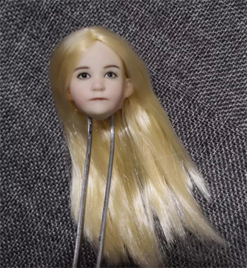 1/6  Head Sculpt Cute girl  Expression Blonde Model toy Fit for 12''  Figure Model