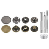 24Set 17mm Leather Snap Fastener Kit with 4 Install Tools, Gun/Bronze Model