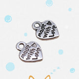 200 Pcs Multicolor Tibetan Silver Made with Love Heart Charms 10MM Diy L10054 Charms