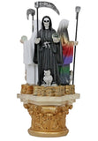 Holy Death Three in One 8.5" Resin Figurine Statue on Gold Pedestal Base Model