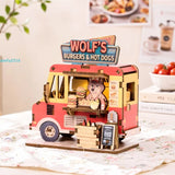 1:32 Scale 3D Puzzle DIY Wooden Mini House Model Kit Wooden Assembly Display Toy Model