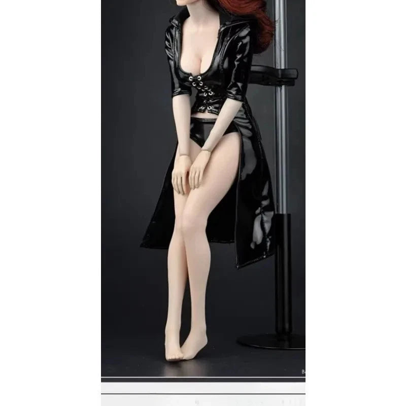 1/6 Scale ZY5018Female Clothing Sexy Hooded Leather Windbreaker Clothes Model Model