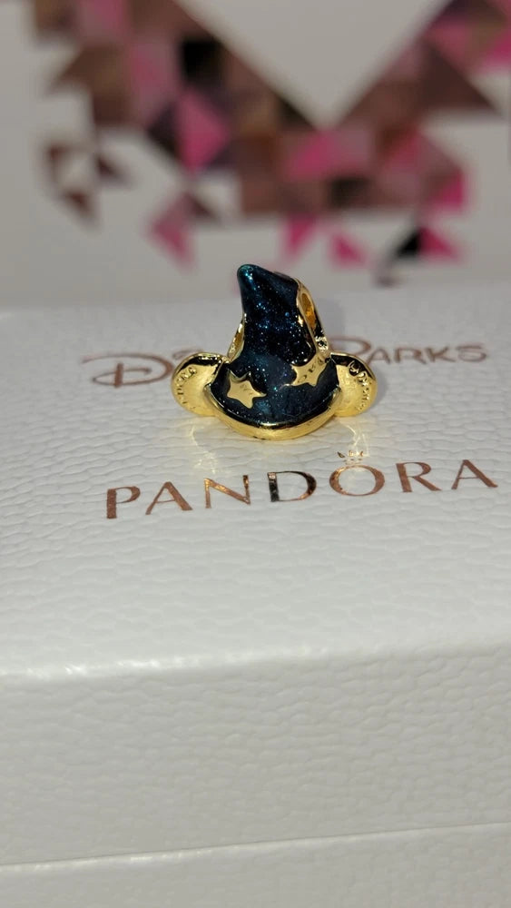 Authentic Pandora Disney 925 Mickey Mouse Sorcerer's Hat Charm w/ Box B95 Charms