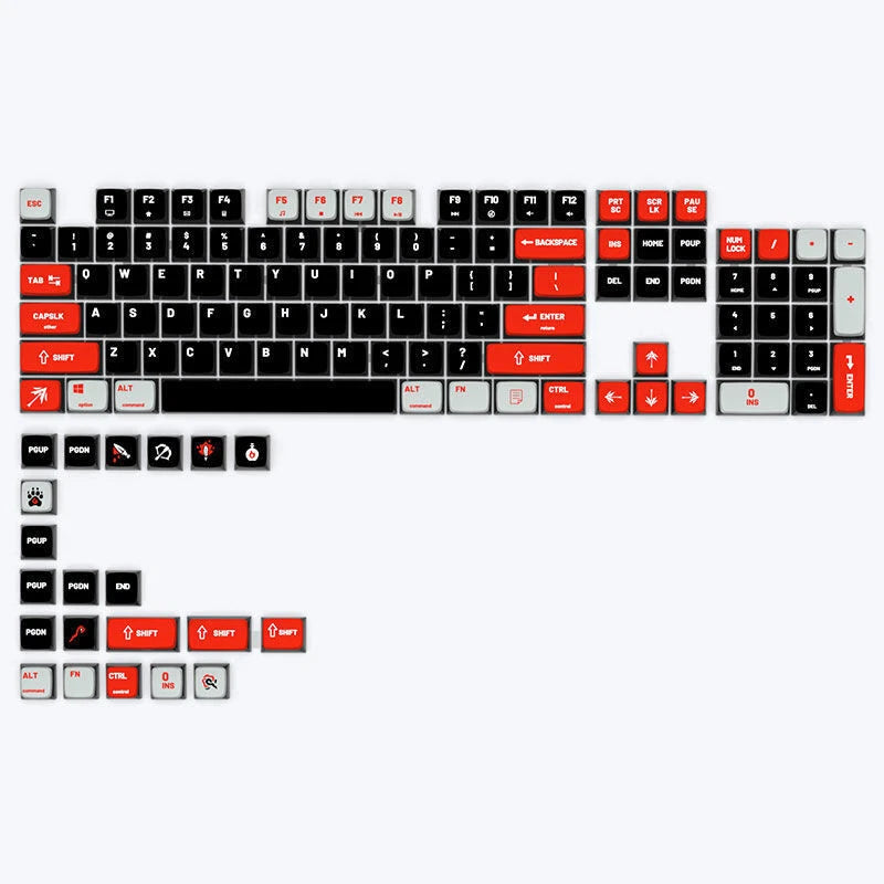 Black Red Tranclucent PBT Keycap set Pudding for Cherry MX Mechanical Keyboards Model