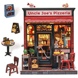 CUTEBEE Book Nook Kit, DIY Miniature Dollhouse Kit, Pizza Shop Booknook Model