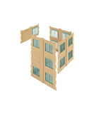 HO Walthers Cornerstone Modulars Large Walls w/Single Lrg Arch Window HO9098 Model