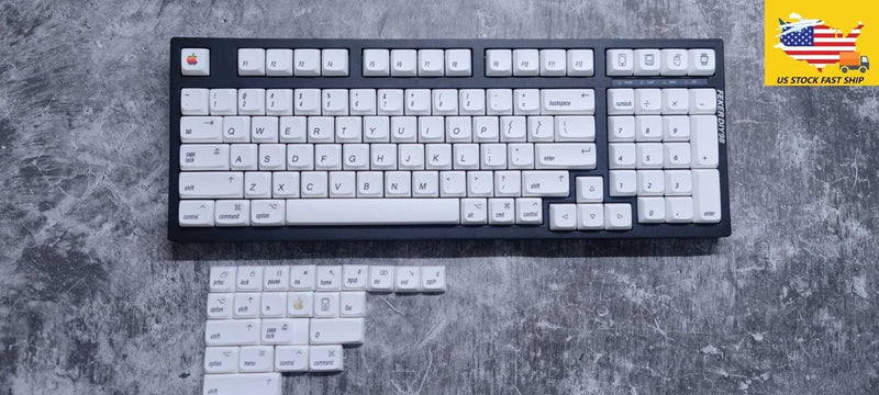 PBT MAC White Style Keycaps For Apple Mac XDA Height for Cherry MX  Keyboard Model