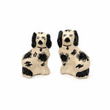 Possible Antique Victorian Staffordshire Spaniel Mantel Dogs Pair 6" England Model