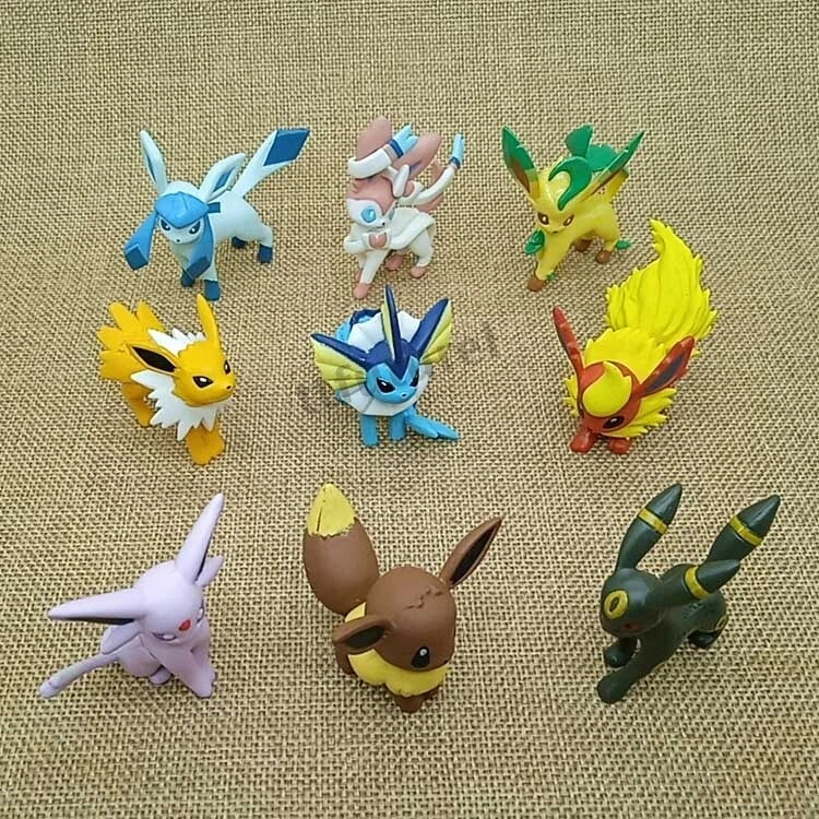 Go eevee evolution action figure Monster Figurine 9pcs No Box 2inch Model
