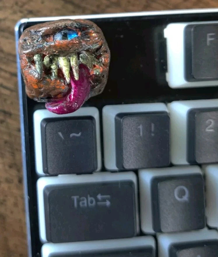 Artist Made OAAK Custom Carved keycap - Monster Escape Key Doom Inspired Model