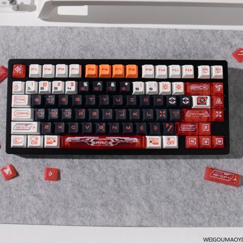 DIY PBT Cyberpunk Mechanical Future Keycaps Cherry Profile Set for Cherry MX NEW Model