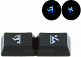 2 Pcs 1.25U 1.5U R1 Backlit Keycaps Ctrl Win Alt for ANSI Razer Corsair Keyboard Model