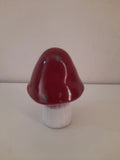 Porcelain Mashroom Figurine Red White Ceramic Toadstool Decor 209g Model