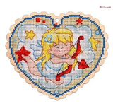 DIY Cross Stitch Kit Valentine's Day Cupid on Wood Cross Stitch Craft Set Model