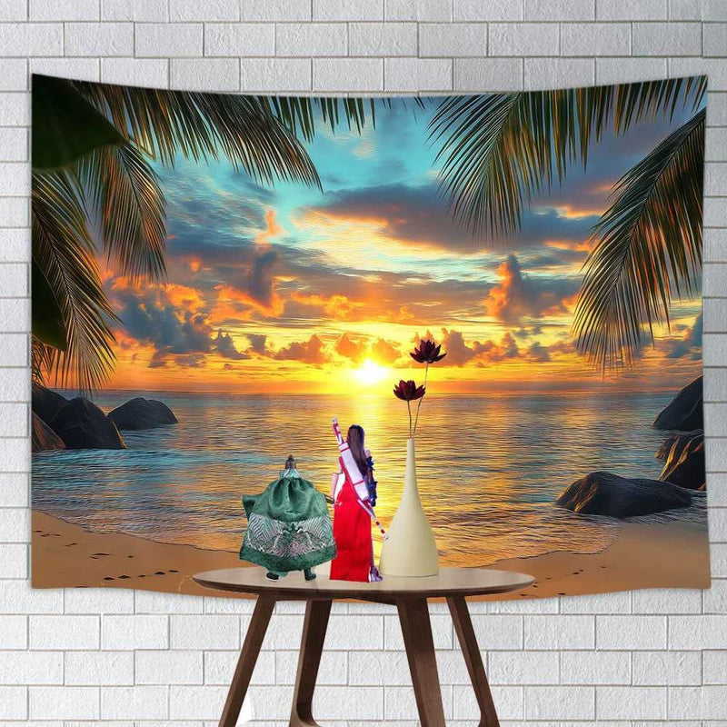 Tropical Beach Dawn For Action Figure Background Backdrop Diorama Doll House Model