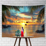Tropical Beach Dawn For Action Figure Background Backdrop Diorama Doll House Model
