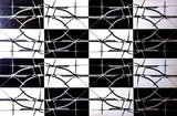 Vintage Art Board Photograph Abstract Black and White Geometric Pattern Design Model