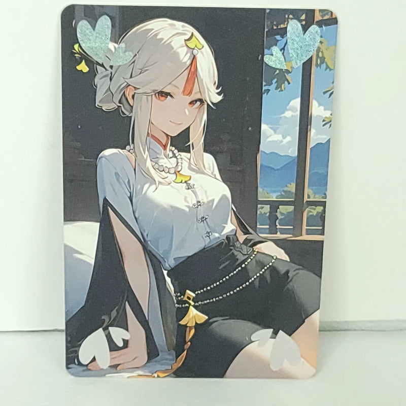 Ningguang Heart Double Side Premium Waifu Card Anime Wall Art Oversized Board A5 Model