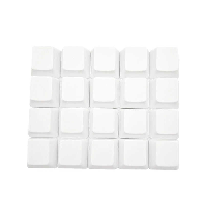 20 PCS OEM Profile White Blank Keycaps PBT Material 1U R4 For MX Switches Model