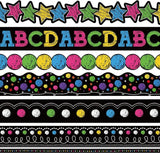 82Ft Black Brights Classroom Bulletin Board Border 72Pcs Colorful black Model