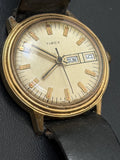 1976 Timex Mercury Watch Manual Wind Gold Tone Sunburst Dial Vintage Model