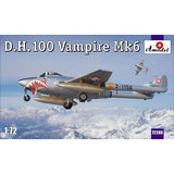 D.H.100 Vampire Mk6 RAF jet fighter Scale 1:72 Amodel AMO72208 Plastic Model Kit Model