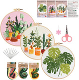 Embroidery Kits for Adults Beginner European Style Garden Plant Green Leaf Set Model