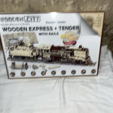 Wooden Express + Tender with Rails Wooden Express Mechanical  Model Kit Model