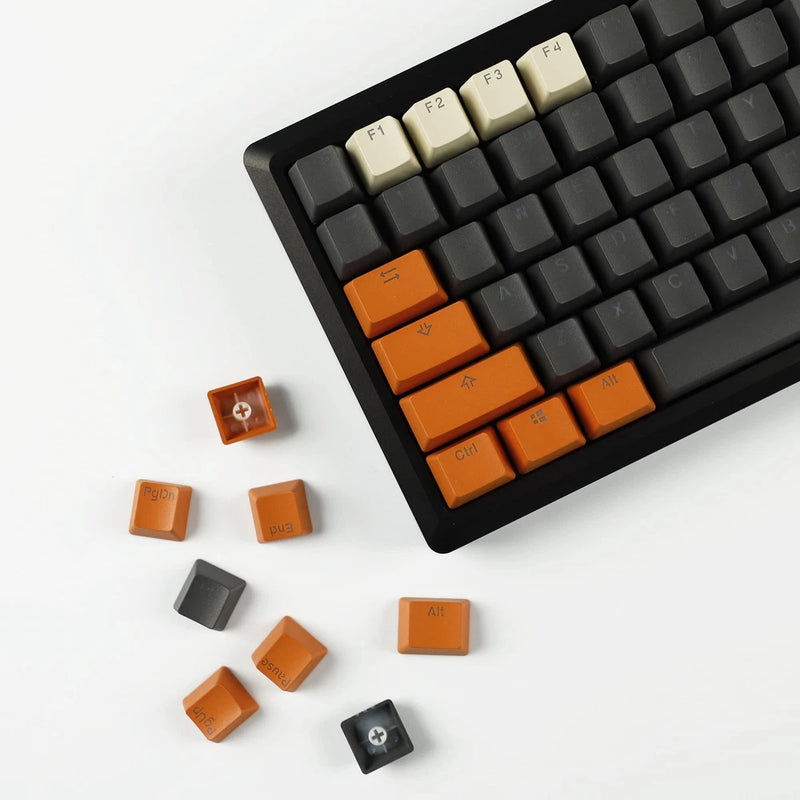 Reversed Carbon Miami PBT Keycaps Double Shot Shine Through Backlit MX Model