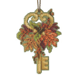 Autumn Key Cross Stitch Ornament Kit Mill Hill 2021 Antique Keys Trilogy Model