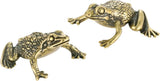 2Pcs Brass Frog Figurine, Home Decoration Mini Gold Frog Stuff Zen Meditation... Model