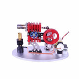 Heat Engine Engine Model Red Flywheel Electricity Generator Model Metal Build Model