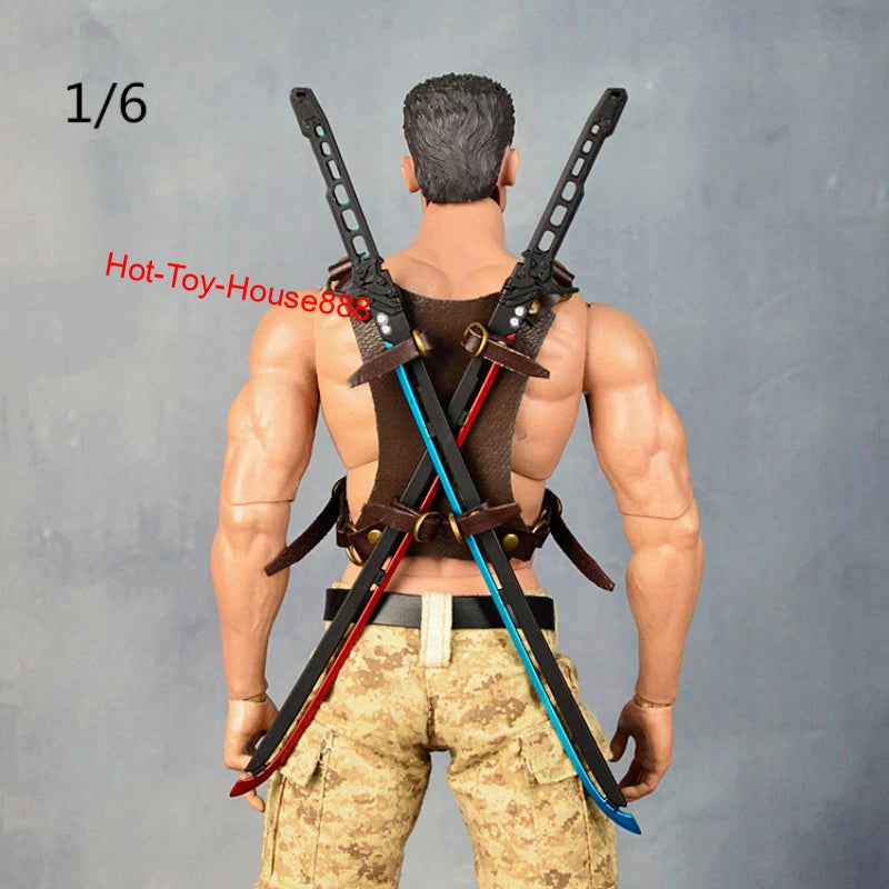 1/6 Scale Soldier Weapons, Shoulder Straps, Samurai Swords Model for 12''Figure Model