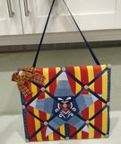 Message Board Wall Hanging Blue Denim Star Red Yellow Stripes Farmhouse Country Model