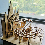 Wooden 3D Marble Run Puzzles Mechanical Electric DIY Model Kit for Adults & Kids Model