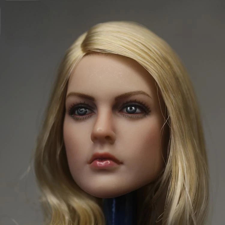 KT007 1/6th Yellow Hair Girl Head Carved Sculpt Model DIY 12'' Figure Model