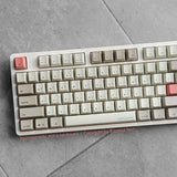 White Gray Retro PBT Keycaps Set for 60% 87 104 Cherry MX Mechanical Keyboards Model